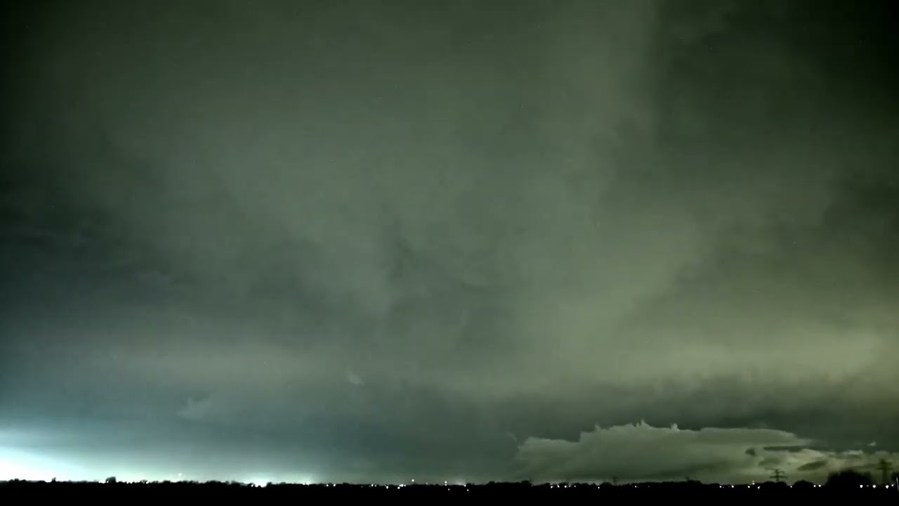 North Texas Severe Thunderstorm at Night (December 3, 2021)