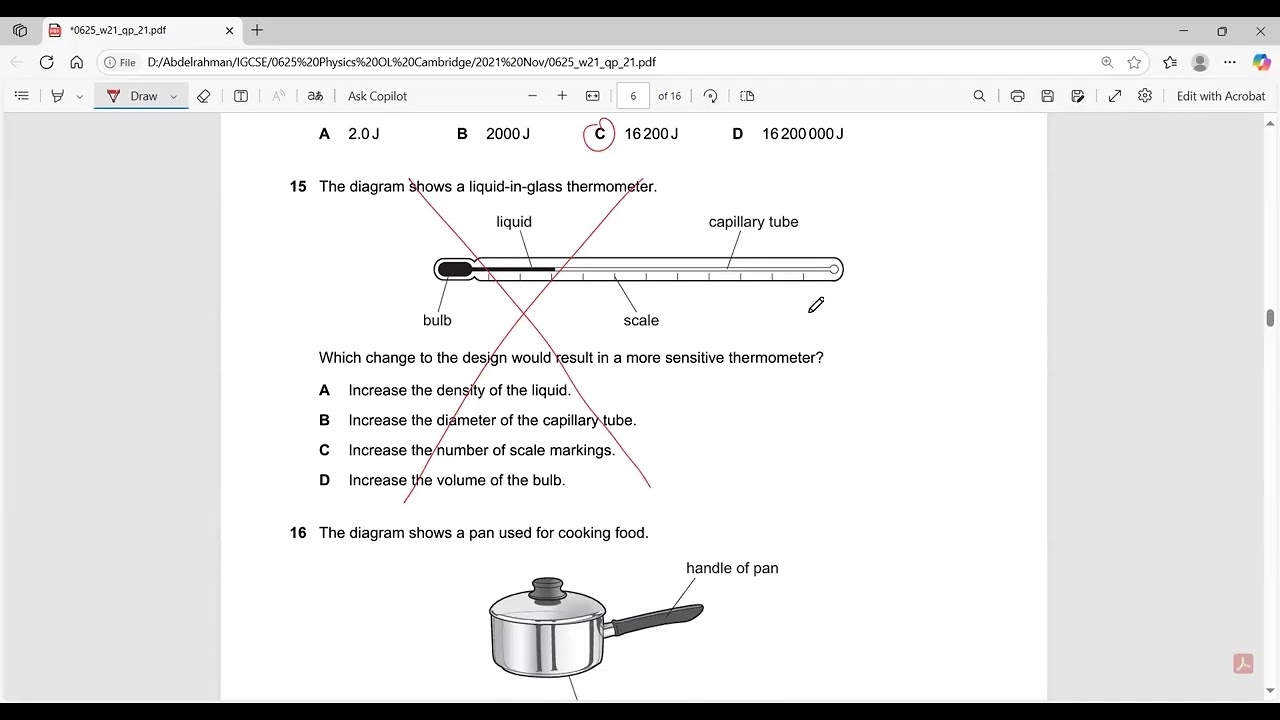 IGCSE Physics 0625/21/O/N/21