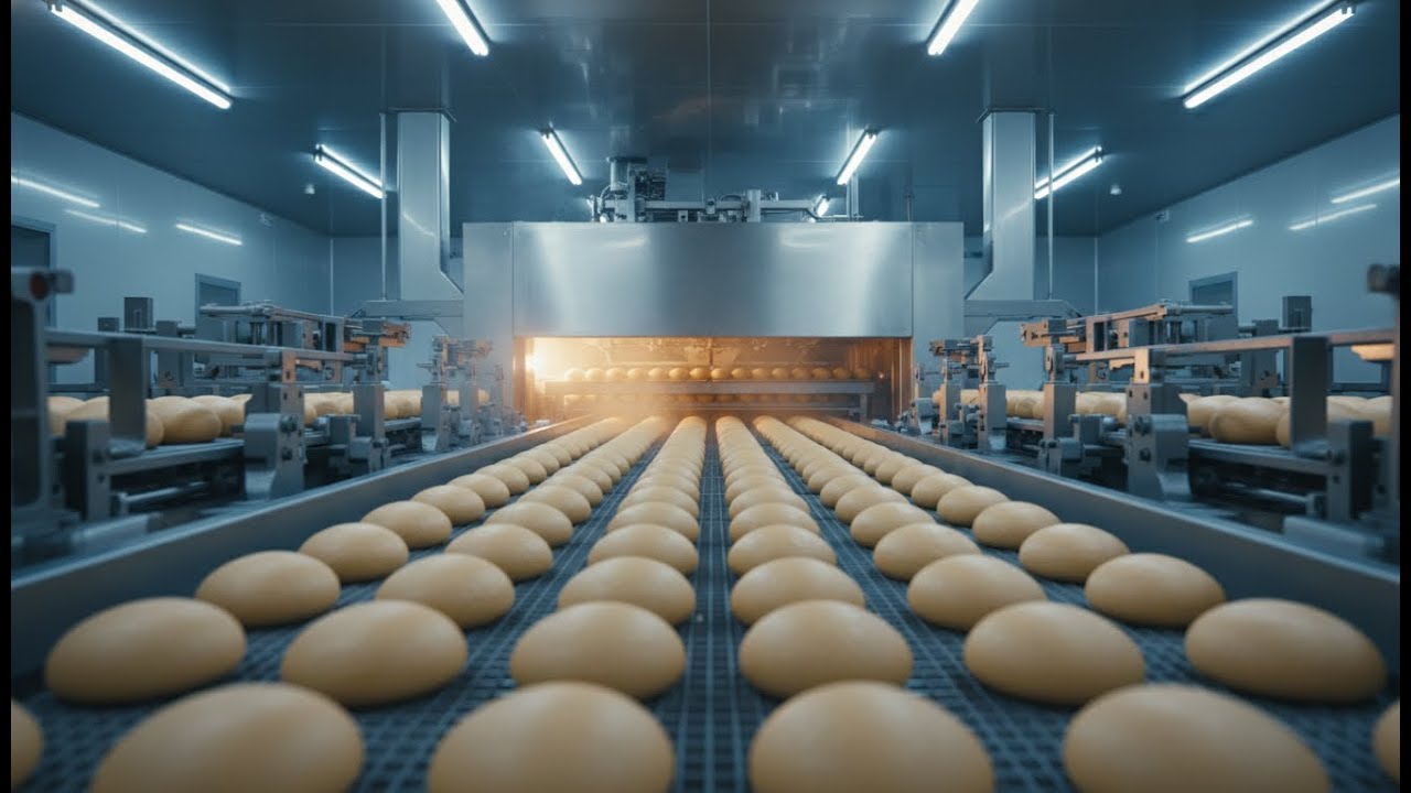 Most Satisfying Modern Production Line  Hypnotic Industrial Bread Manufacturing.