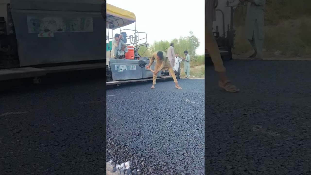 Asphalt base course laying civil engineering work for site #viral #construction #asphalt #foryou