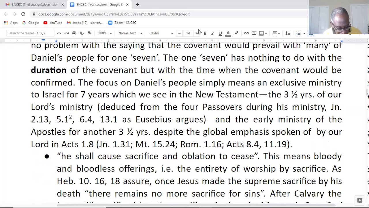 SNCBC Bible Study - Rev. Clinton Chisholm, Re-reading Matthew 24 (Part #4)