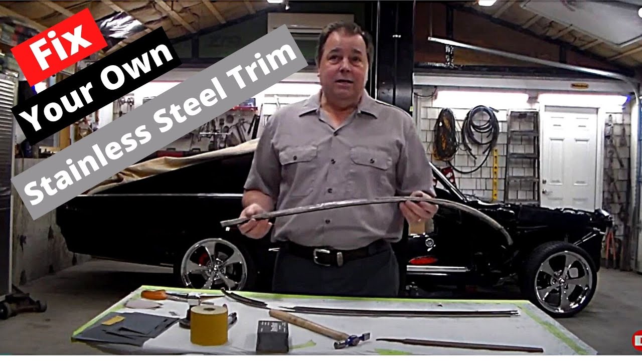 How To Repairing Stainless Steel Trim. Repair Dings & Dents. Sand & Polish to Chrome like finish.