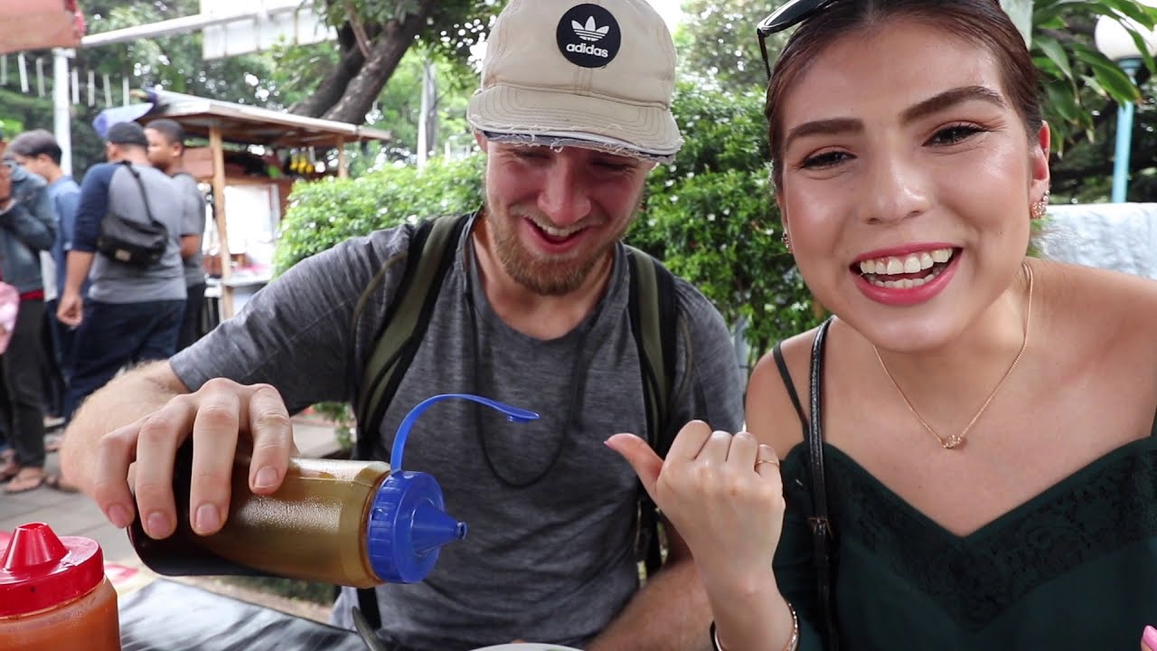 two americans take indonesian street food tour