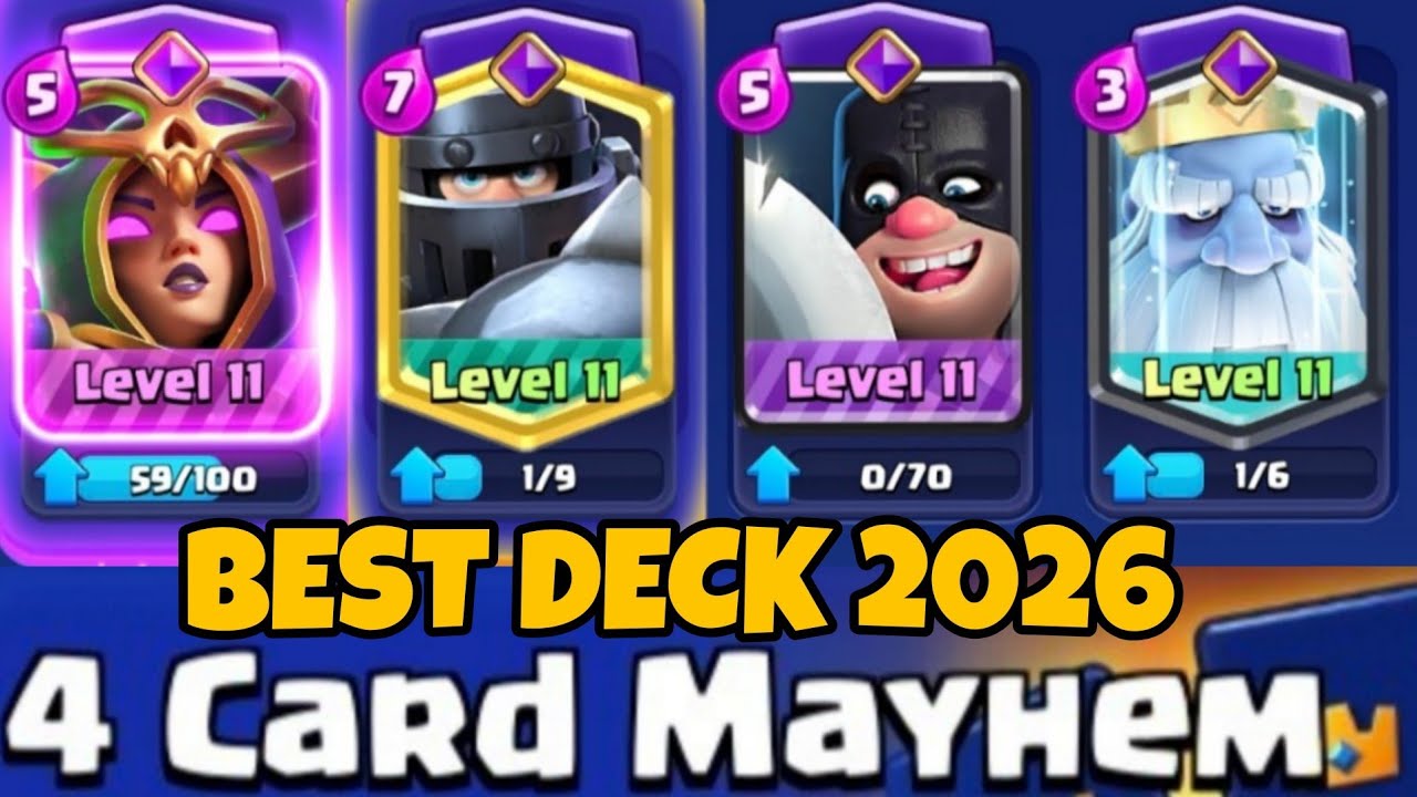 UNBEATABLE 4 Card Mayhem Deck 👑 New Season Strategy | Clash Royale