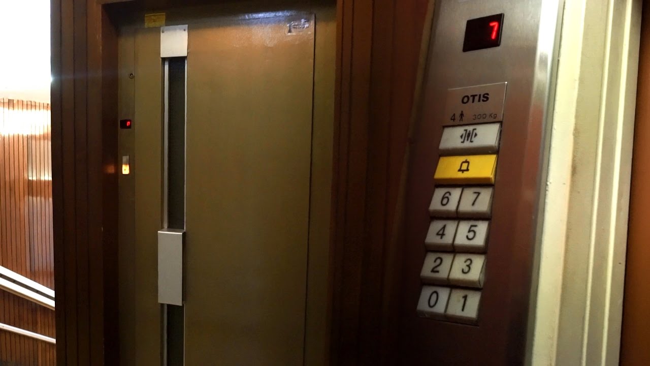 Vintage OTIS Bitsa traction elevator @ San Mames Zumarkalea 33, Bilbao, Spain
