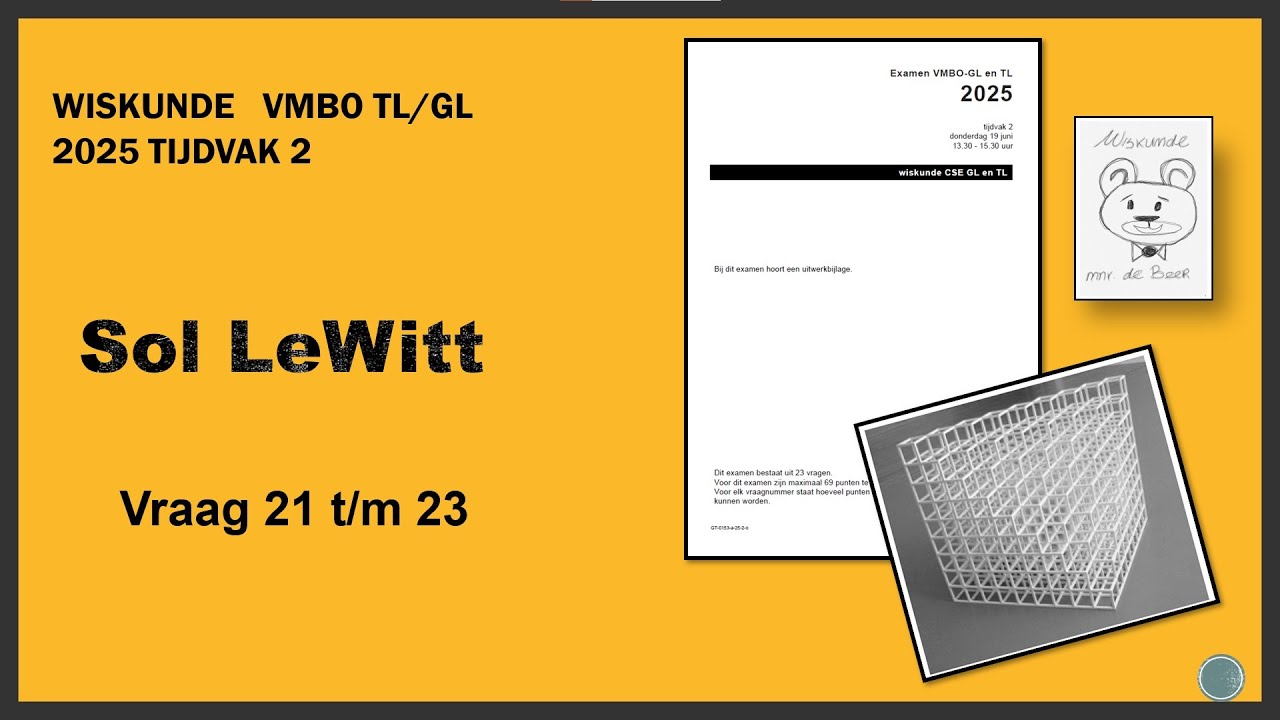 Wiskunde Examen Vmbo GL TL 2025 Tijdvak 2 Opg 21 tm 23 Sol LeWitt