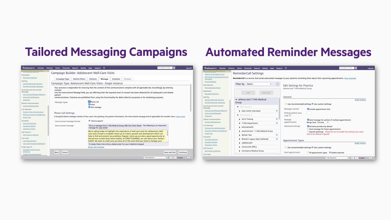 athenaOne&reg; Patient Outreach Messaging Demo