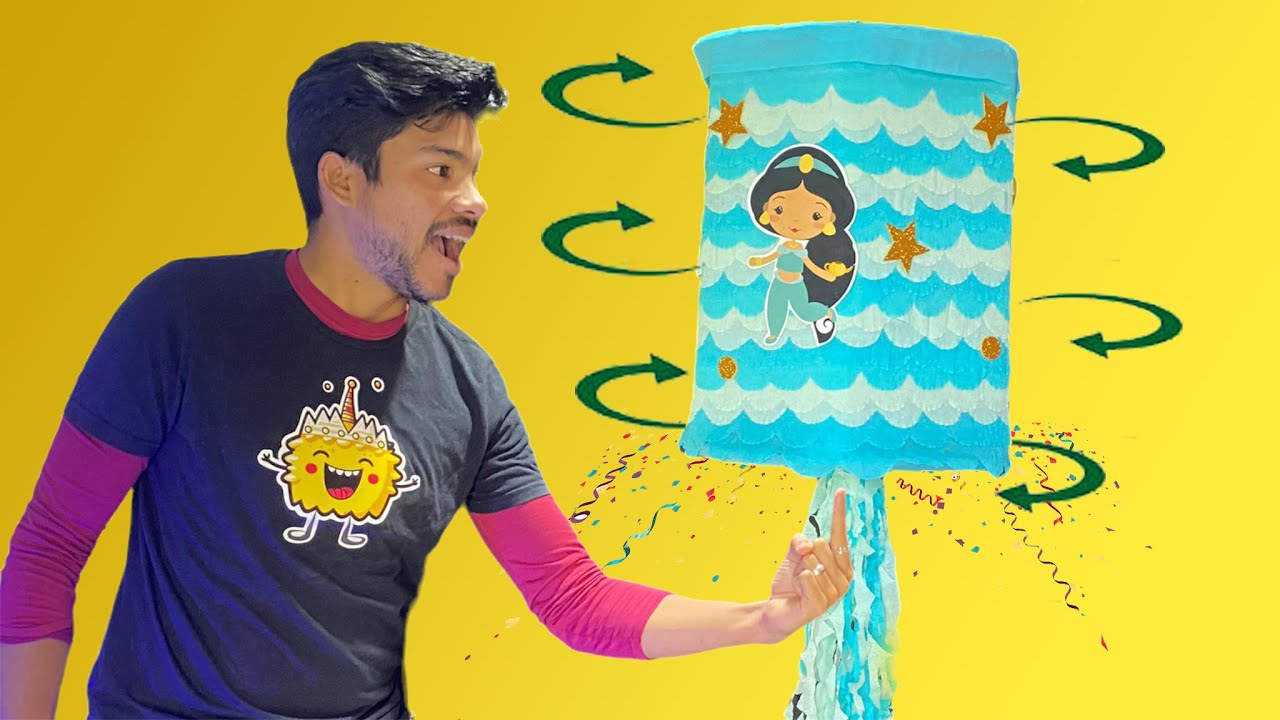 Cómo hacer Piñata TORNO o GIRATORIA! de cartón (fácil de hacer)