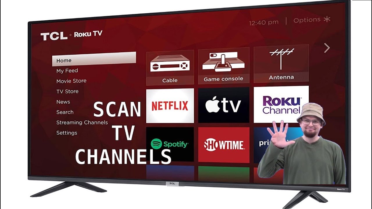 TCL Roku TV — как сканировать каналы антенного телевидения