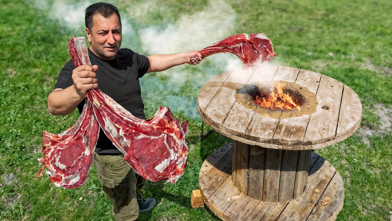 Bife de Ribeye na TANDUR Caseiro Feito com Carretel de Cabo Velho – Sabor Inacreditável! 🥩