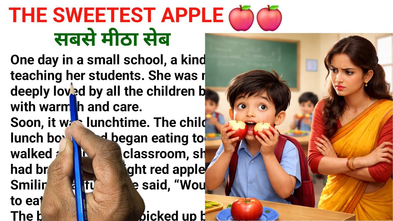 The Sweetest Apple🍎|English Reading||English Story || English padhna kaise sikhe?