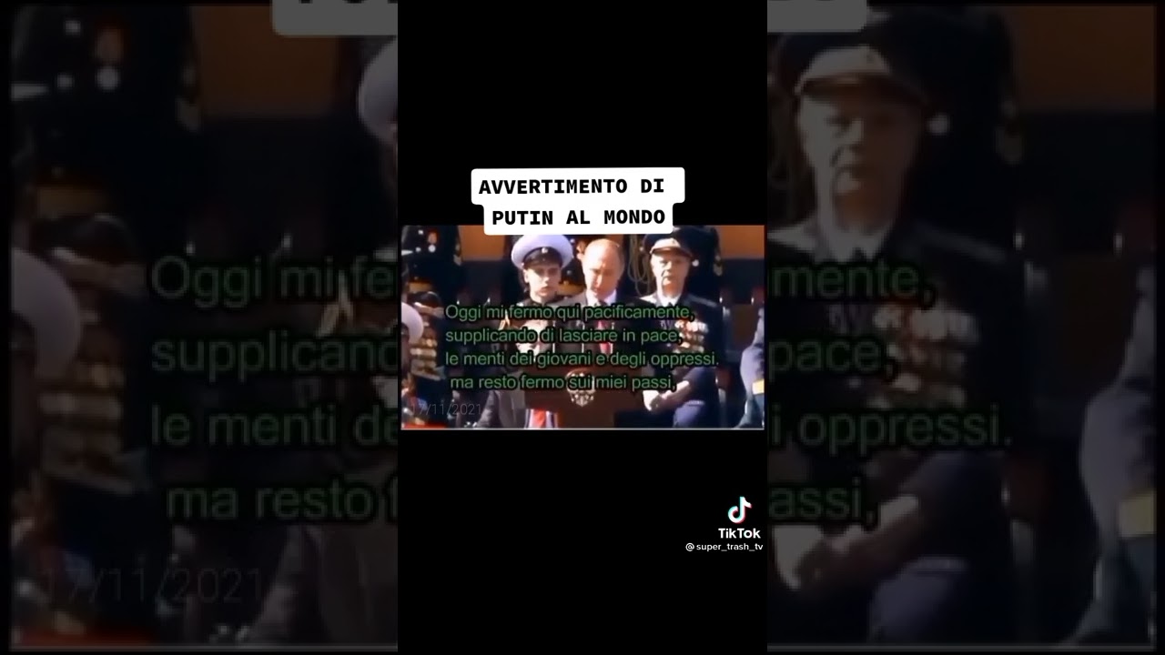 Avvertimento di mister Putin al mondo intero