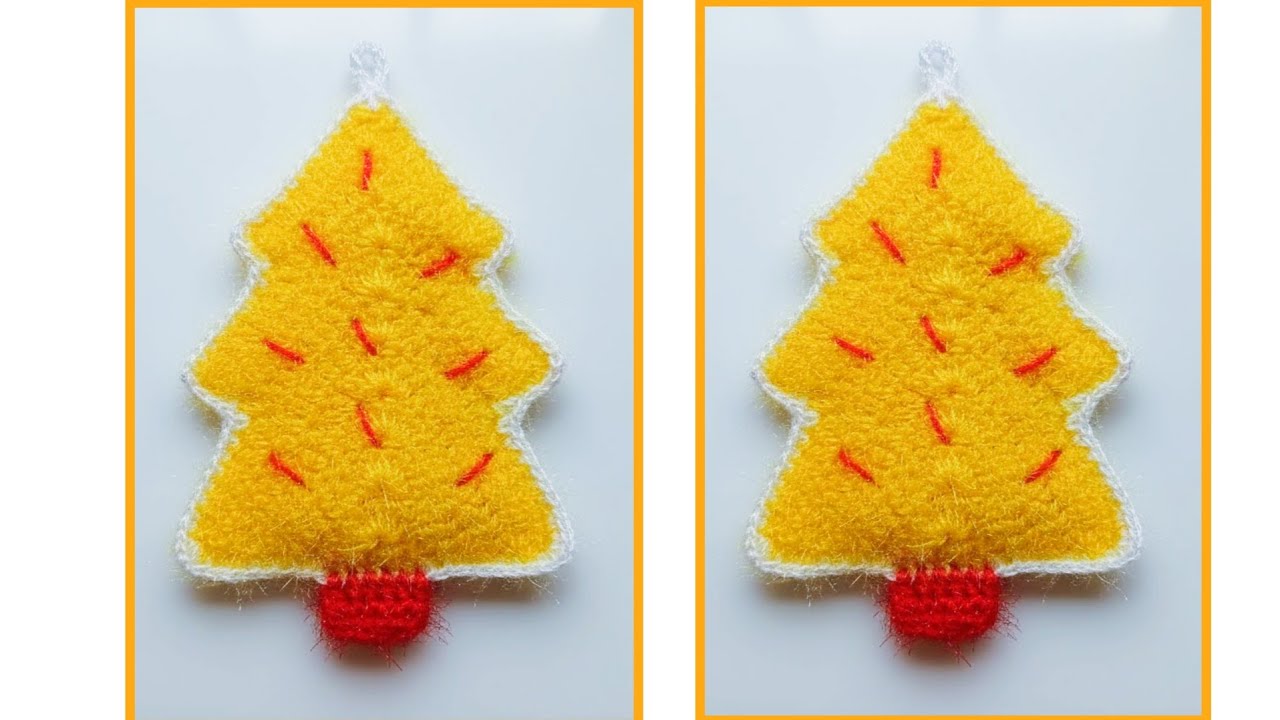 آموزش بافت اسکاج / دستگیره طرح درخت کریسمس 🎄