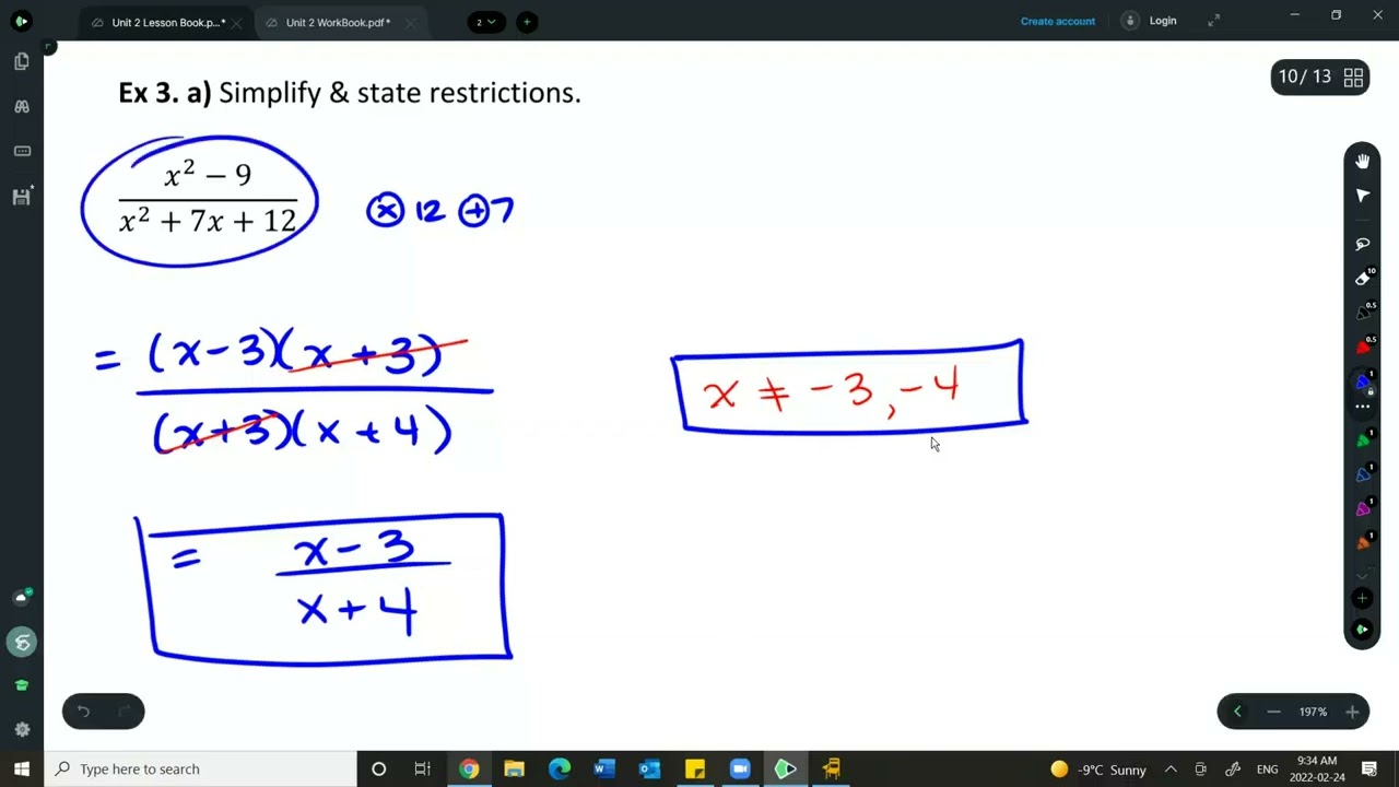 Multiplying and Dividing Rational Expressions