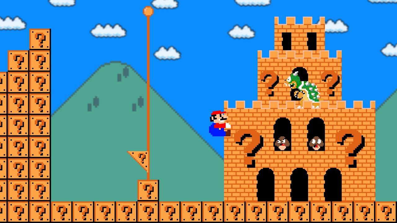 Cat Mario: Everything turns Lucky Blocks in Super Mario Bros. !