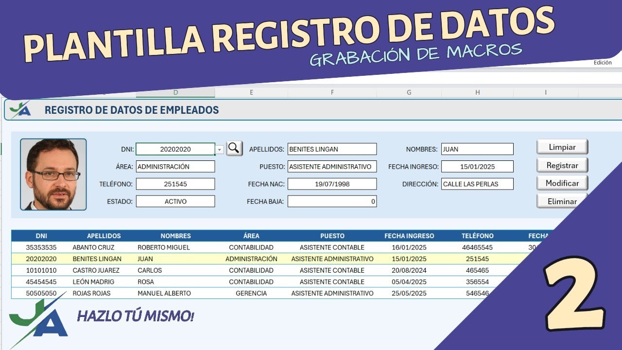 ☑️¡Crea tu propia plantilla de registro de datos en Excel | Parte 2!