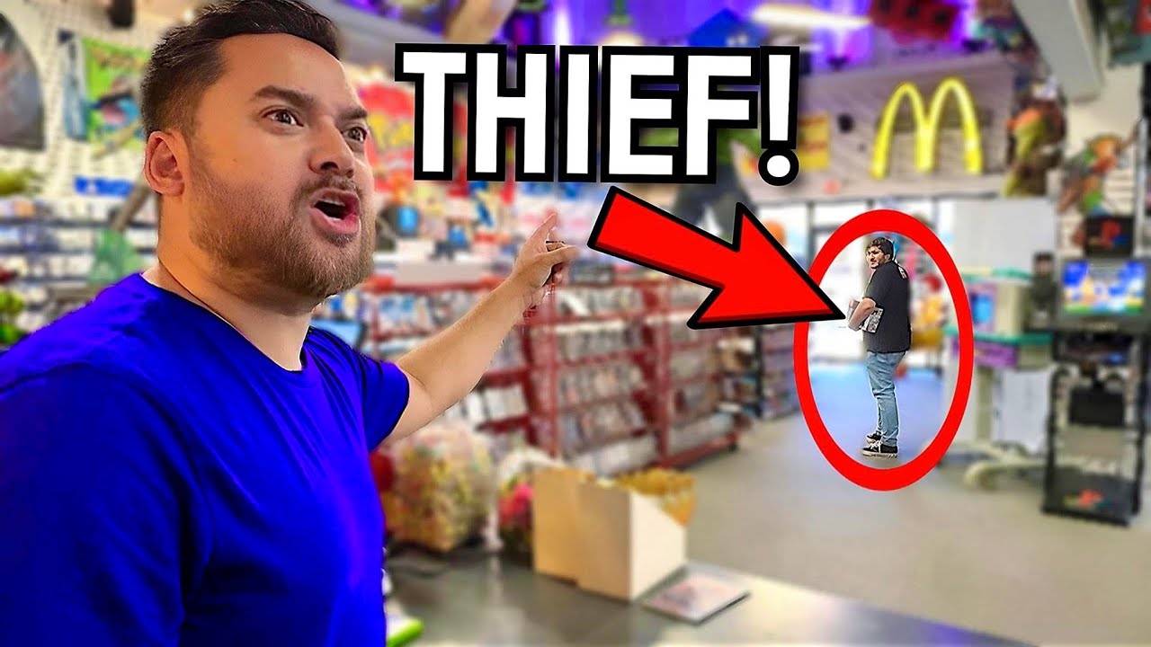 Game Store THIEF!  (forced to call the POLICE)