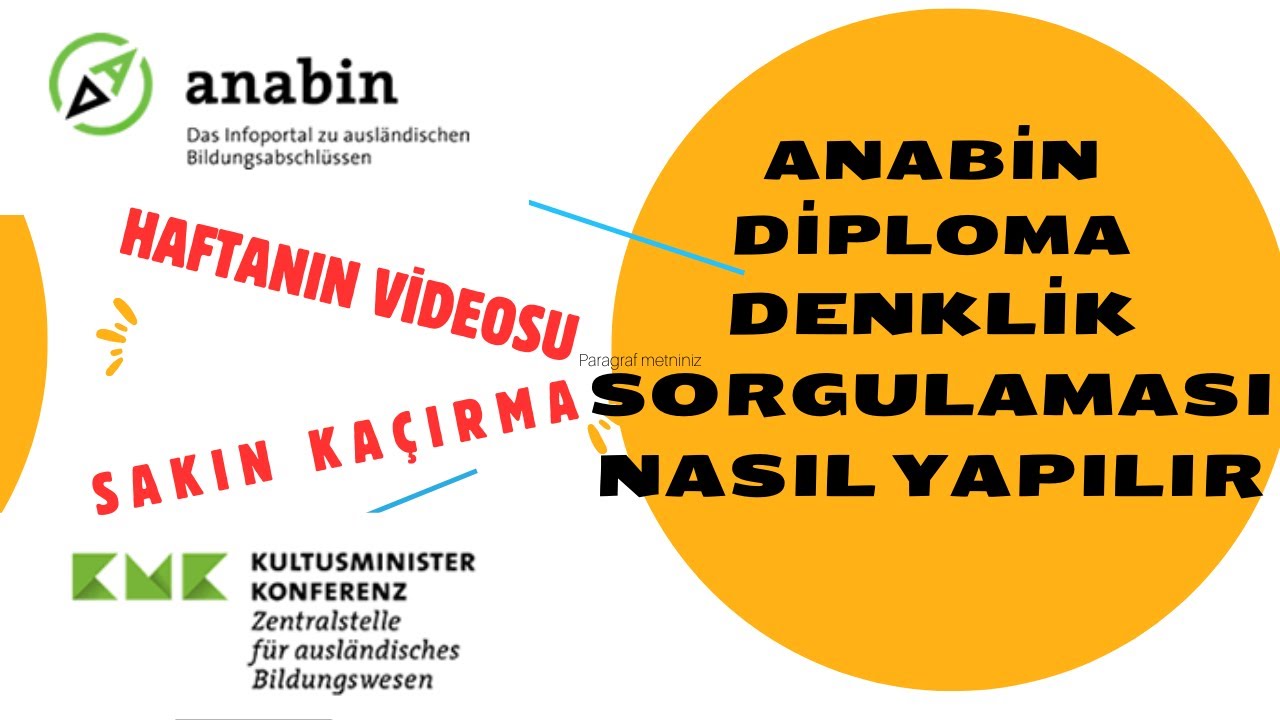 ANABİN DENKLİK SORGULAMA NASIL YAPILIR? 5 DAKİKADA ANABİN DİPLOMA DENKLİK SORGULAMASI NASIL YAPILIR?