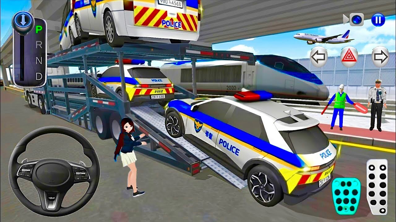 Police Cars Transporting By Trailer Truck || 3D Driving Class Gameplay || Andriod Gameplay