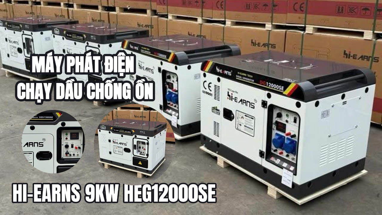 Máy Phát Điện Chạy Dầu Chống Ồn HI-EARNS 9KW HEG12000SE