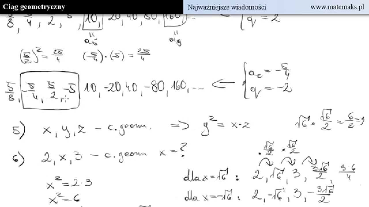 Ciąg geometryczny - najważniejsze wiadomości