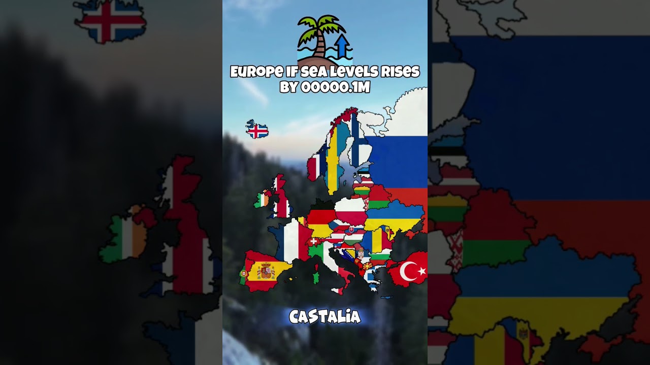 Europe if sea levels rises by 0.00001M #mapping