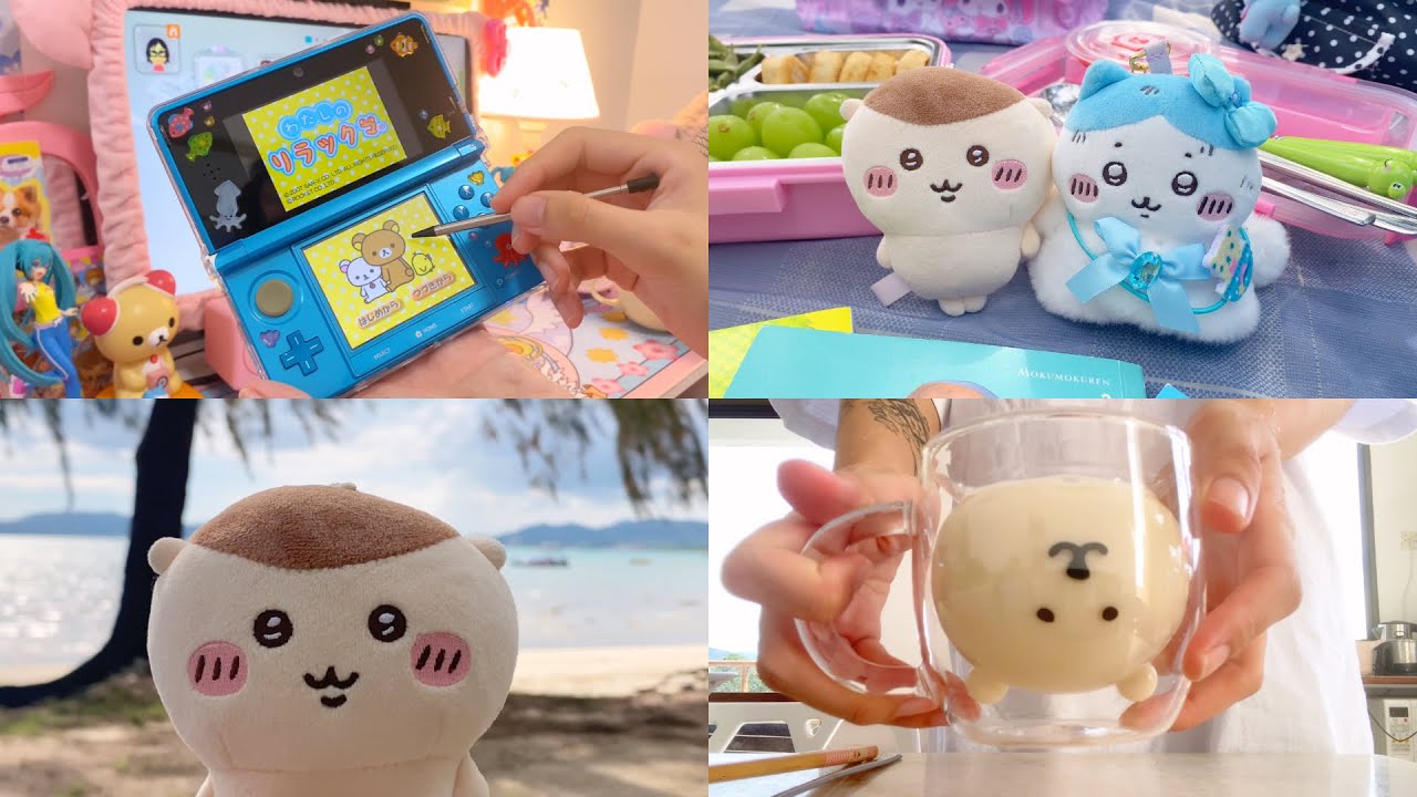 【vlog】 a chiikawa beach day ☘️🍎 rakufun rilakkuma haul, chiikawa picnic !