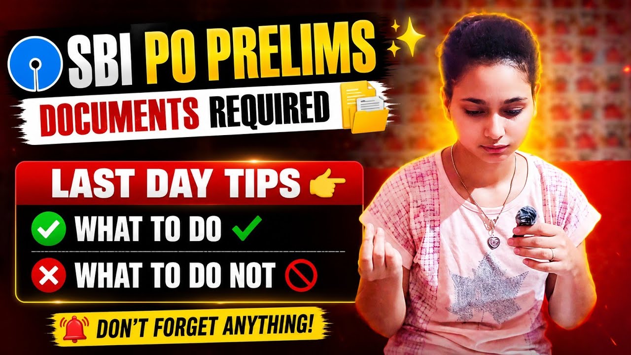 Documents required for SBI PO Pre | Last-minute tips 👈 Dos ✔️ and Don'ts 🚫 #sbi #sbipo