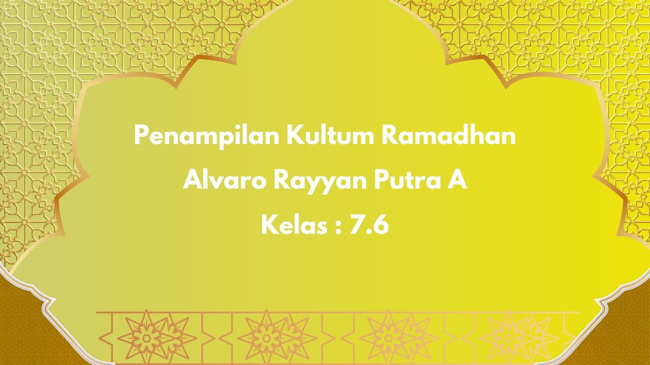 Video Kultum Ramadhan MTSN 12 Jakarta Alvaro Rayyan Putra