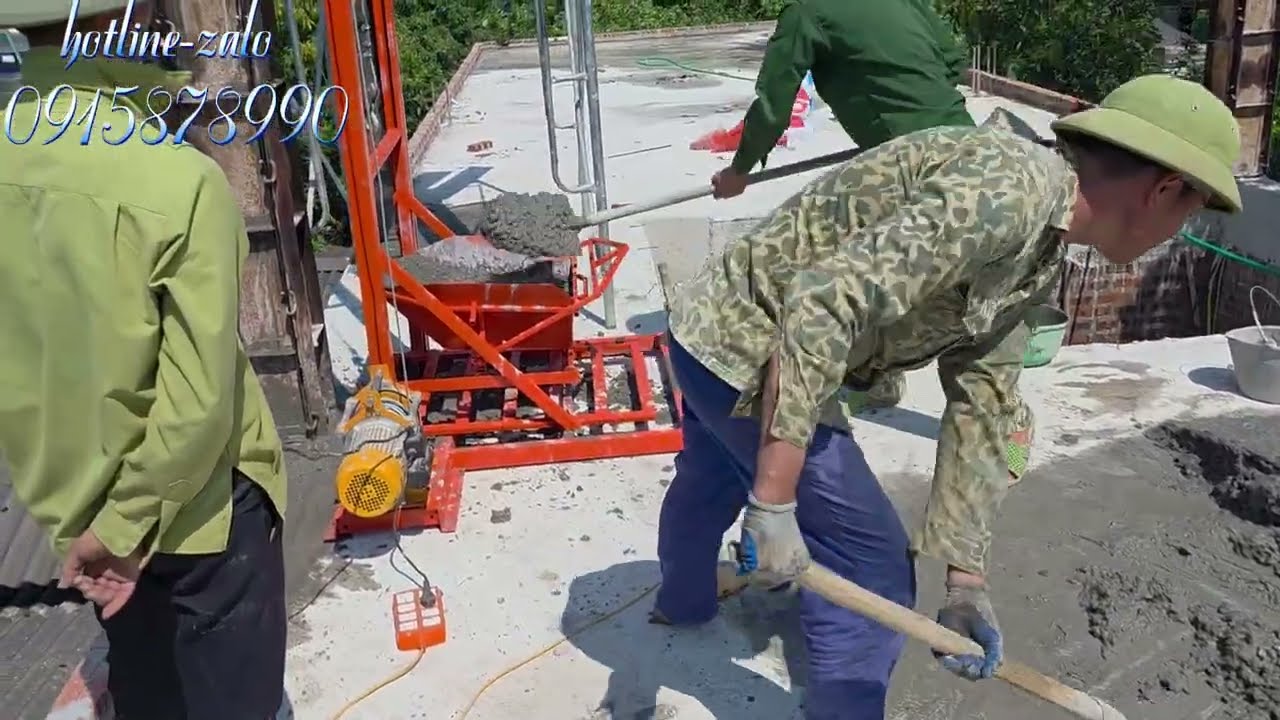Siêu phẩm tời bê tông đổ cột kết hợp thang vận mini, tăng tốc độ thi công, giảm chi phí 