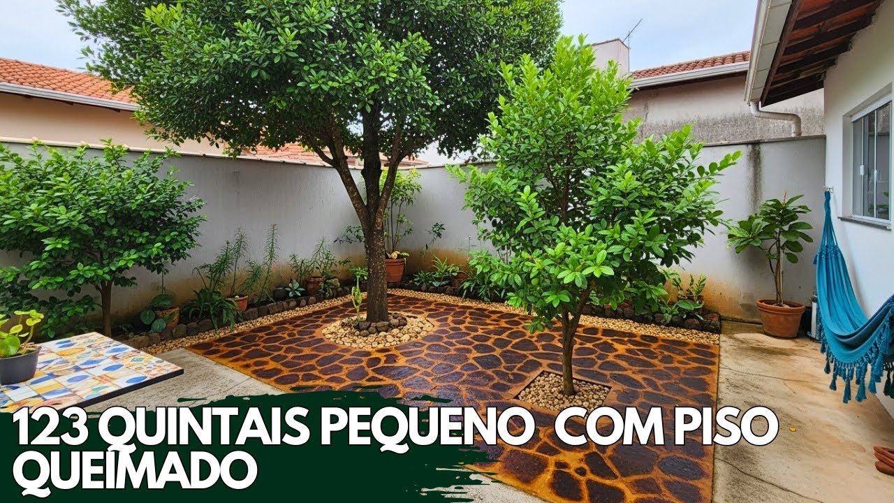 Transforme seu quintal pequeno com piso queimado