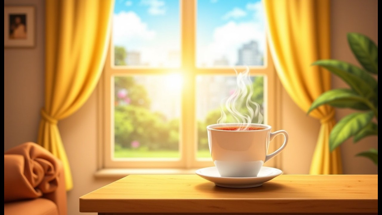 A Peaceful Morning Routine Tea, Sunshine, and Serenity  3D Pixar Style Animation
