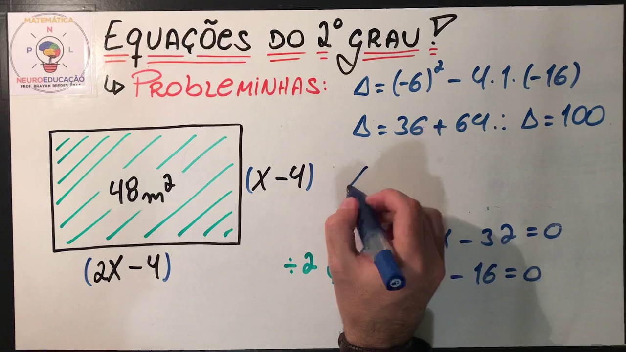 Equações do 2º grau [24/35] - Problemas com retângulos