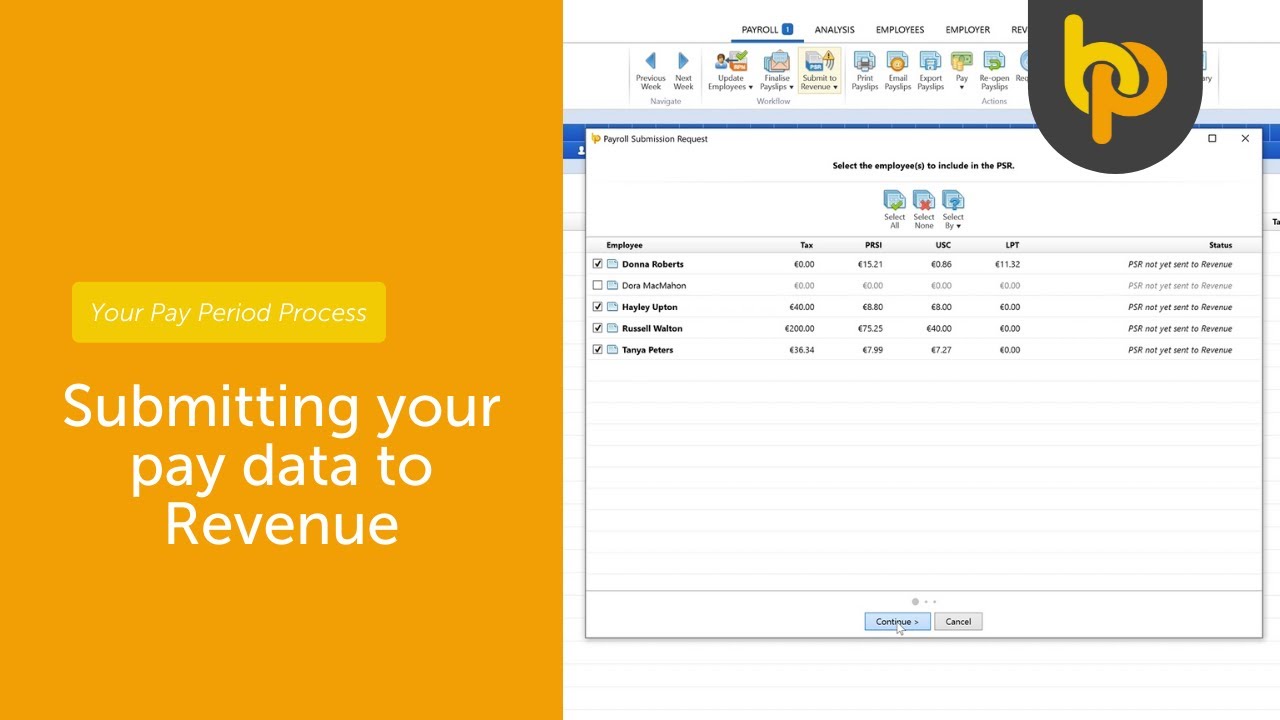 Submitting your pay data to Revenue using BrightPay | Your Pay Period Process