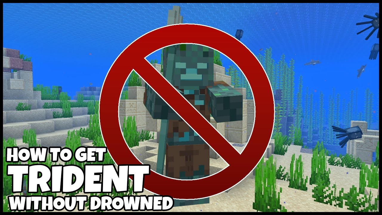 How To Get A TRIDENT WITHOUT DROWNED In MINECRAFT