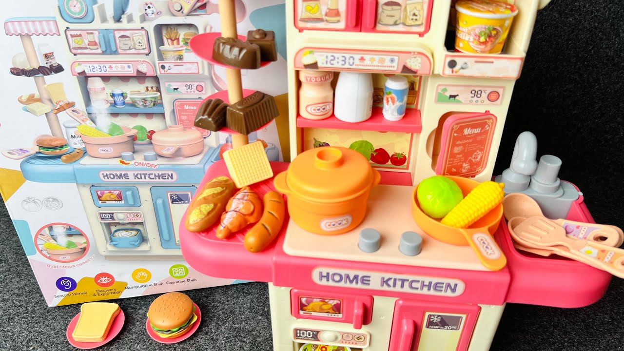 6:31 Minutes Satisfying with Unboxing Pink Kitchen Set | ASMR