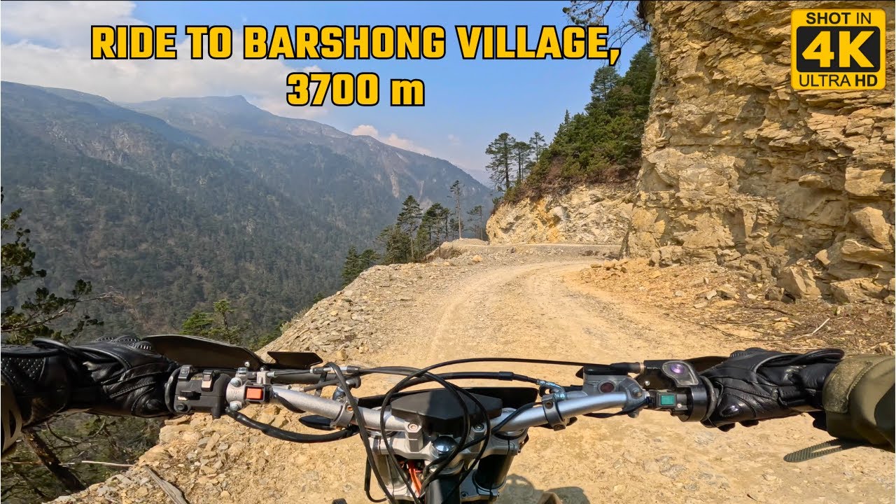 Amazing Off-Road Motorcycle Ride to Barshong Village (3700 m), Northern Thimphu, Bhutan, GoPro 12