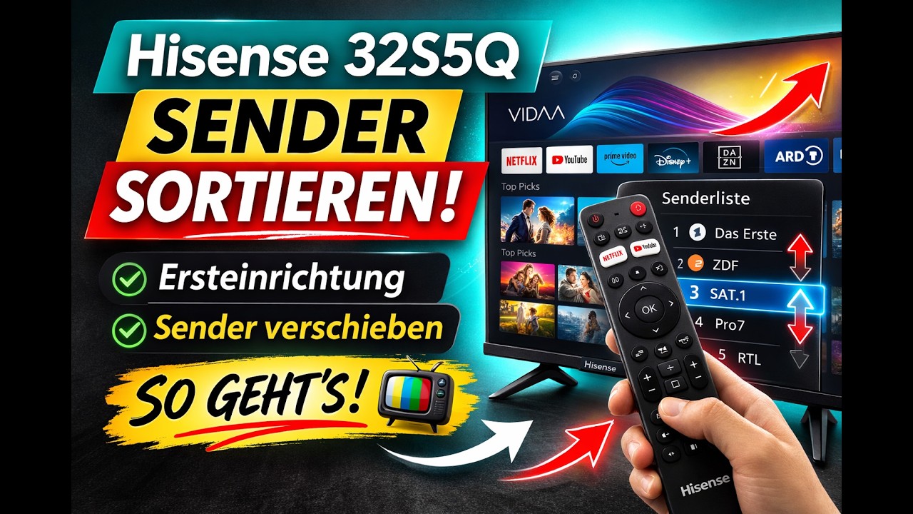Hisense 32S5Q Ersteinrichtung. Sender verschieben & sortieren – einfache Anleitung