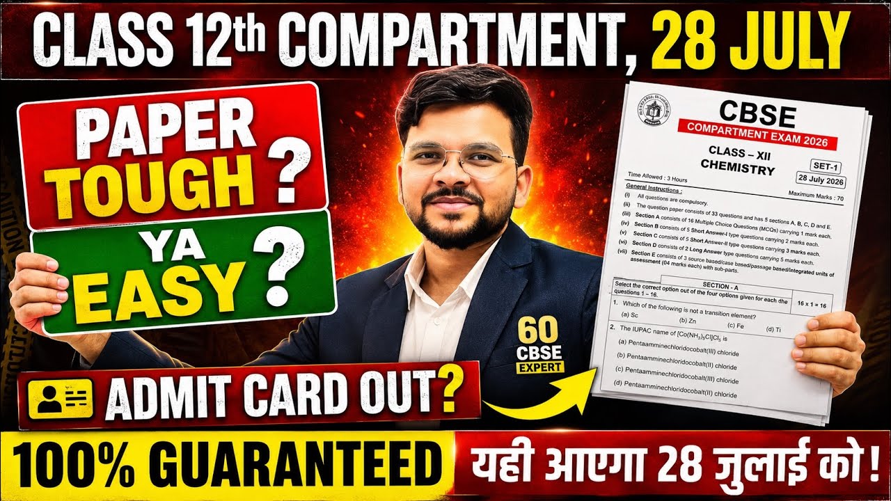 Class 12 Chemistry Compartment 2026 🚨| Paper Easy Hai Ya Tough?🚨| 100 % Pass 🥳 @LUENTRANCEWORLD 