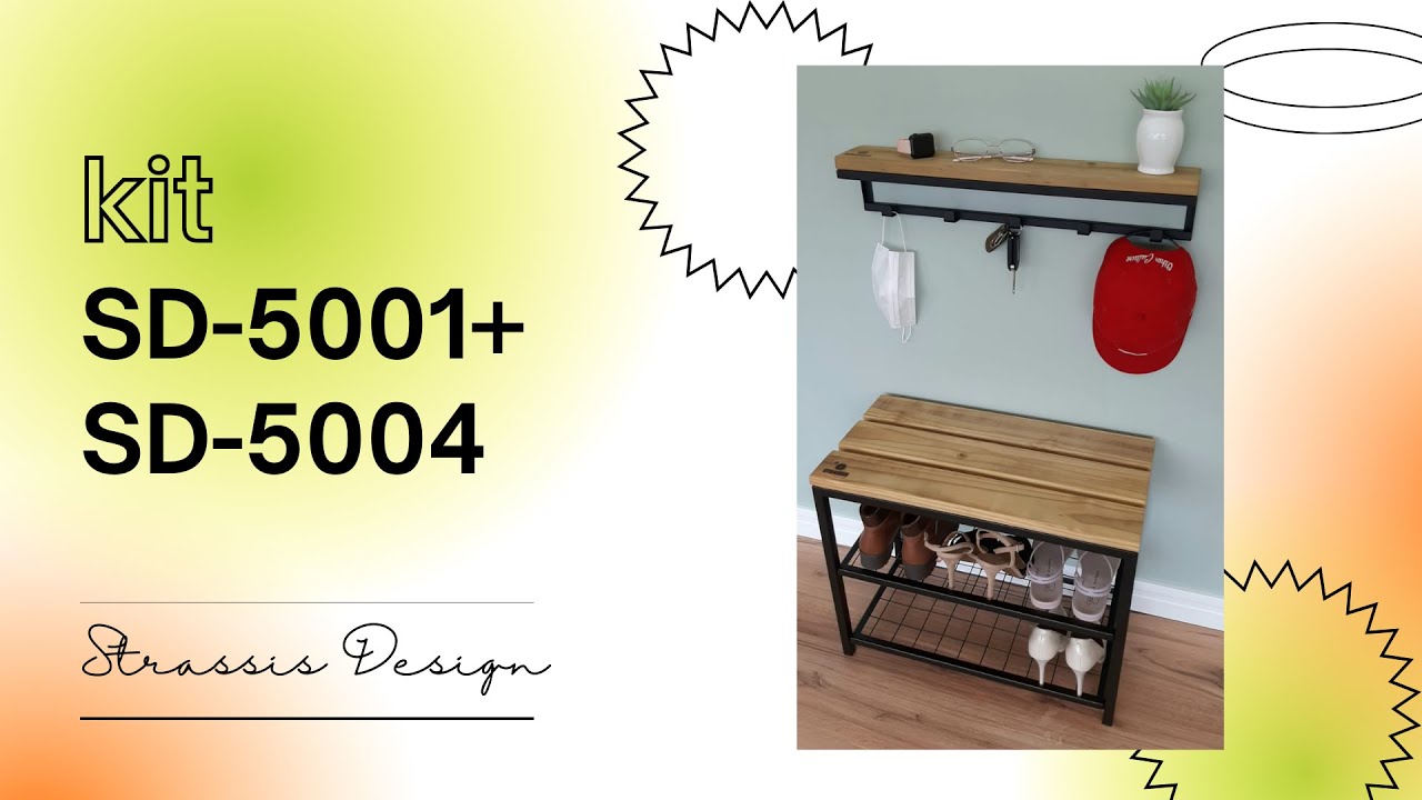 kIT SAPATEIRA SD-5001 + CABIDEIRO SD-5004 STRASSIS DESIGN