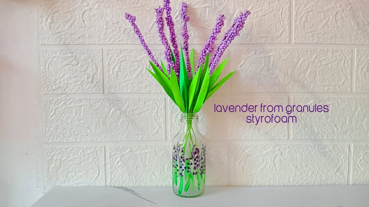 bunga lavender dari butiran Styrofoam || Lavender from granules Styrofoam #diy  #styrofoam #craft