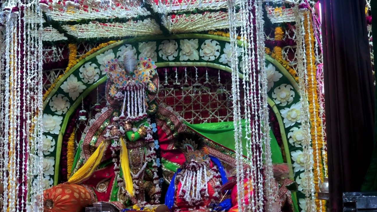 श्री राधा वल्लभ लाल जी के मंदिर में हुआ आज विवाह उत्सव दिनांक 8 फरवरी 🦚🙏#virdavan #viral #trending 