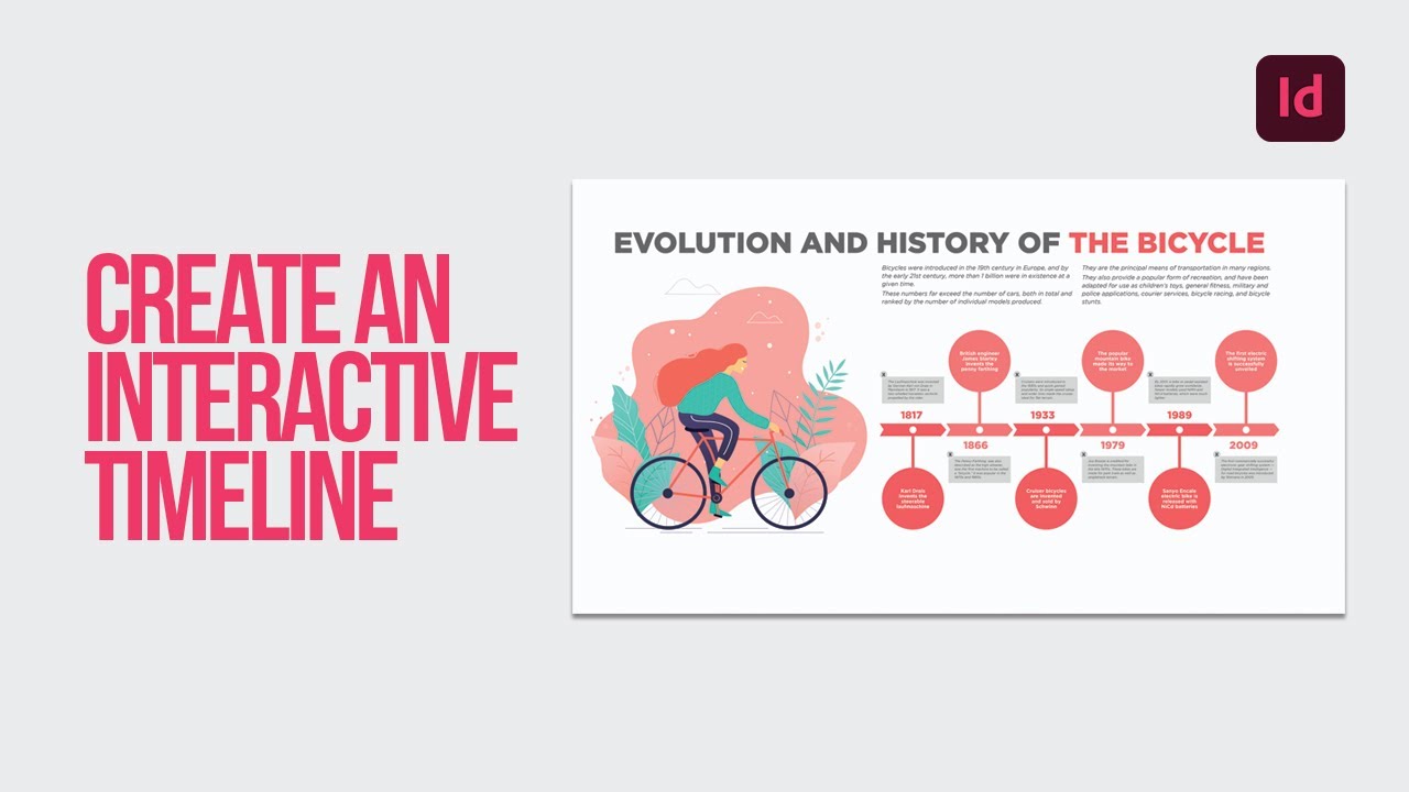 Learn how to create an interactive timeline with animation in Adobe InDesign