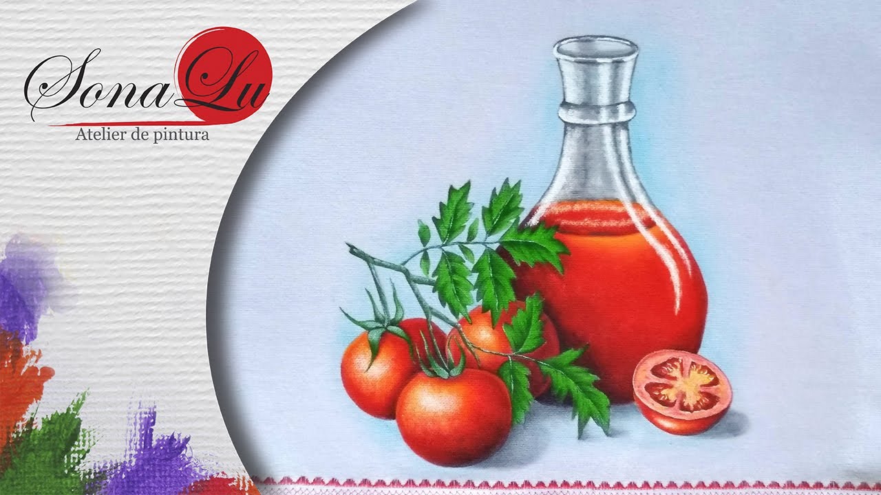 Aula 394 - Jarra com Suco de Tomate em Pano de Prato