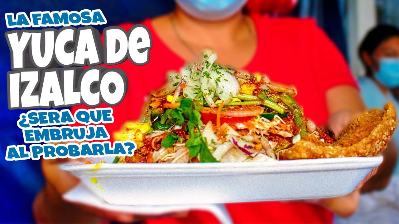 La famosa Yuqueria Asunción de Izalco Sonsonate  Yuca frita y salcochada con merienda y cerdo.