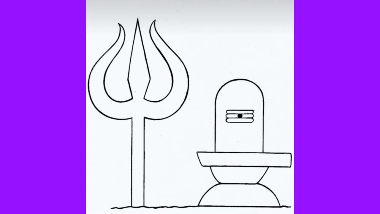 Drawing of Shivling and Trishul | Shivling Drawing Tutorial | #beginners #tutorial #easy #art