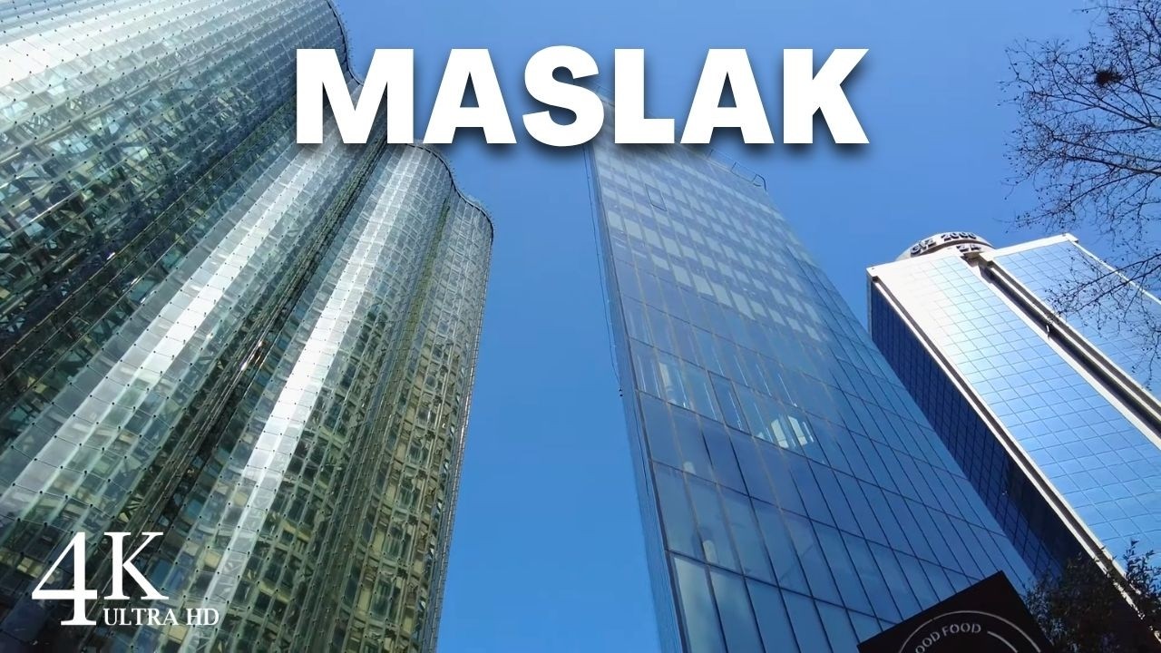 4K Sarıyer Maslak - Plazas District Walking Tour | April 2022