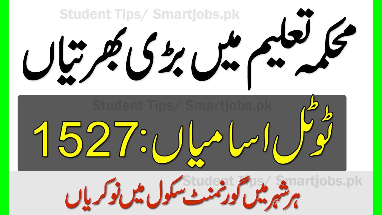 Latest Jobs in Education department , Education department class iv jobs 2020