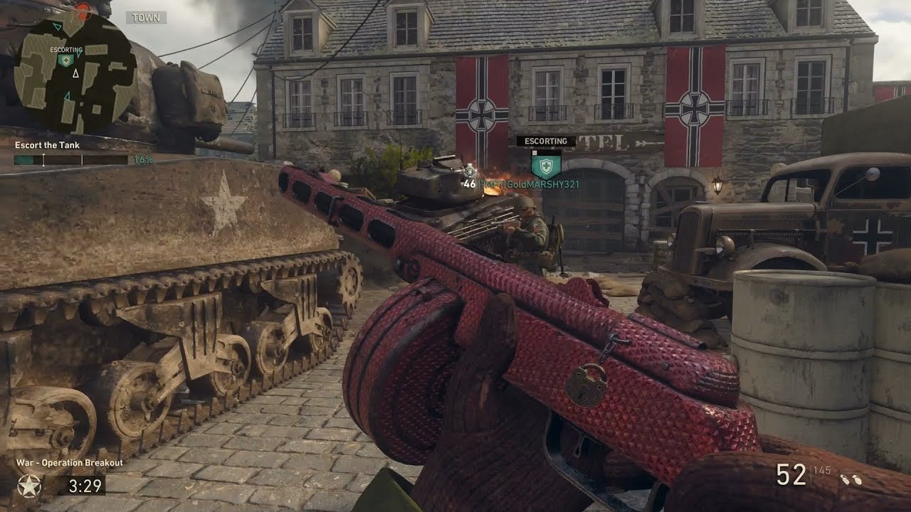 Игровой процесс Call of Duty WW2: War (без комментариев)