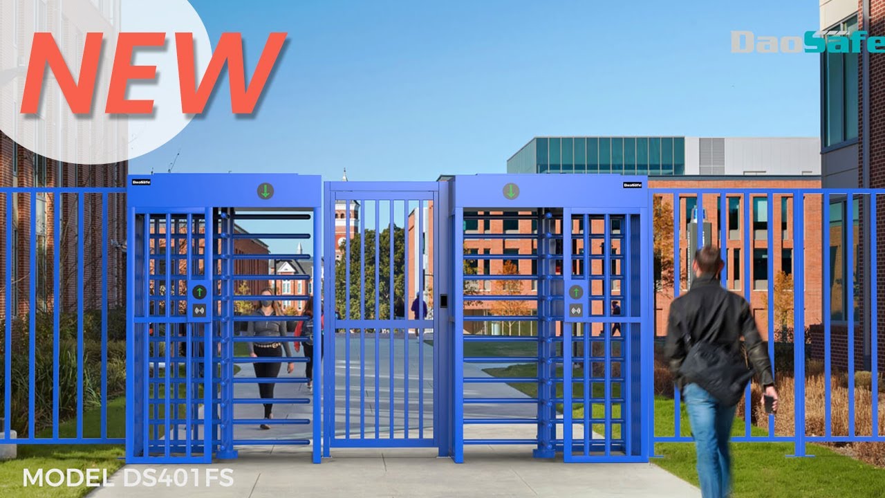 Black & Blue Painting Full Height Turnstile DS401FS with Card and Manual Button Solution